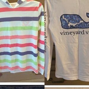 LOT OF 2 Vineyard Vines Whale Long Sleeve Pocket Tees